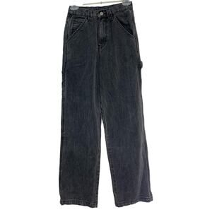J. Galt Women's Gray Wide Leg High Waisted Cargo Denim Jeans Size Small